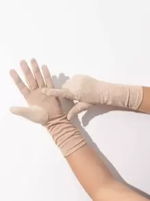 滿版圖案手套 - 杏色 - 查看 1