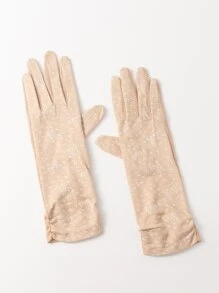 滿版圖案手套 - 杏色 - 查看 2