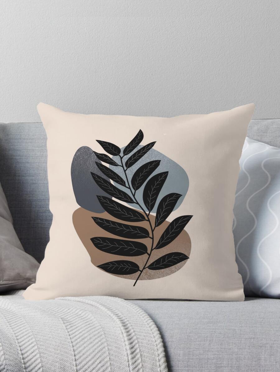 樹葉印花靠墊套不附帶墊芯 - 彩色 - 查看 1