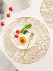 1pc Rỗng ra lá thiết kế mat - Vàng - Xem 1