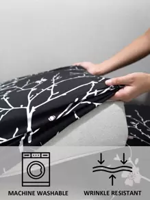 1入組花卉圖案和樹枝圖案有彈性沙發座墊套 - 彩色 - 查看 5