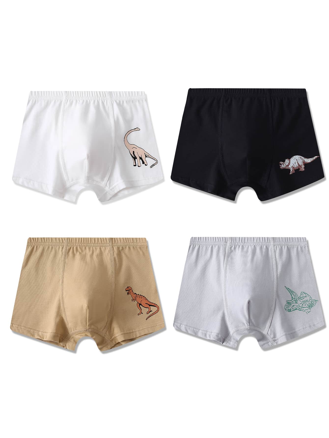 Toddler Boys 4pcs Dinosaur Print Boxer Brief - Multicolor - View 1