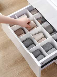 4 piezas Divisor de cajón de plástico - Blanco - Ver 1