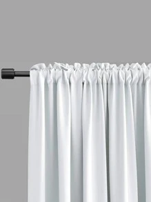 素色1片遮光窗簾 - 白色 - 查看 3