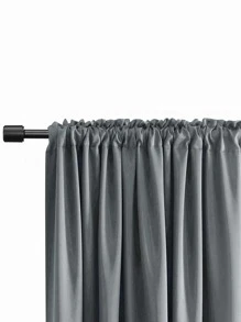 1pc Coated Nordic Minimalist Versatile Blackout Curtain, Suitable For Multiple Scenes At Home - Grey - View 3