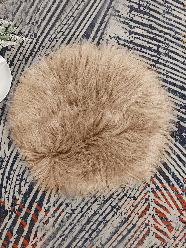 1 Pieza Pequeña Alfombra Decorativa Redonda Para El Hogar Para La Habitación Y La Sala De Estar - Caqui - Añade 1