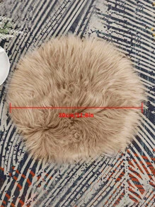 1入家居裝飾小圓地墊,適用於臥室和客廳 - 卡其色 - 查看 4