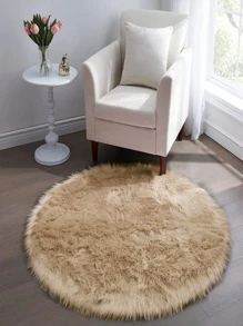 1入家居裝飾小圓地墊,適用於臥室和客廳 - 卡其色 - 查看 7