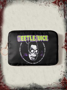 Beetlejuice | ROMWE Figure & Letter Graphic Coin Purse - Black - View 1