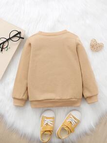 Toddler Girls Slogan & Rainbow Print Sweatshirt - Khaki - View 2