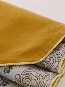 1入組提花花流蘇裝飾長方桌布 - 紫色 - 查看 2