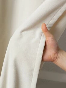 1 件简约风格装饰窗帘，厚实婴儿天鹅绒材质，适用于客厅、卧室和门装饰 - 白色 - 查看 7
