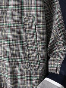 SHEIN Boys Plaid Print Bomber Jacket & Trousers Without Tee - Grey - View 4