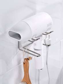 1pc Stainless Steel Hair Dryer Holder - Silver - View 1