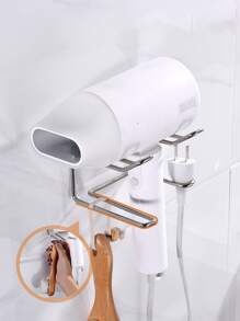 1pc Stainless Steel Hair Dryer Holder - Silver - View 4