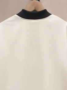 SHEIN Boys Letter Graphic Bomber Jacket & Joggers Set - Apricot - View 4