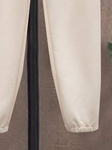 SHEIN Boys Letter Graphic Bomber Jacket & Joggers Set - Apricot - View 6