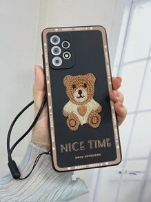 Bear Print Phone Case With Lanyard - Multicolor - View 4