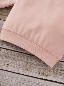 Baby Boy Solid Round Neck Sweatshirt - Pink - View 5