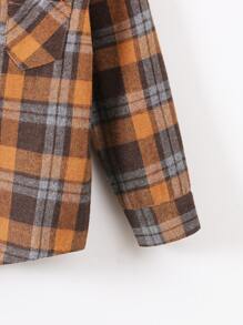 SHEIN Áo sơ mi bé trai Túi Nút phía trước Sọc ca rô Giải trí - Nhiều màu - Xem 4