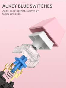 AUKEY Mechanical Gaming Keyboard - Pink - Pink - View 4