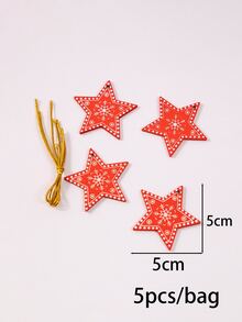 5pcs Christmas Tree Star Decoration - Red and White - View 5