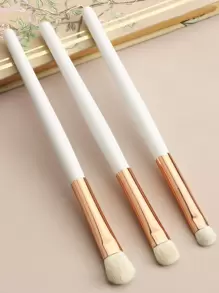 Lidschattenpinsel, 3 Stücke aus Holz, minimalistisch, tragbar, multifunktional, Make up Pinsel, Kosmetik Make up Werkzeug für Anfänger, Make up Pinsel/Kosmetikpinsel