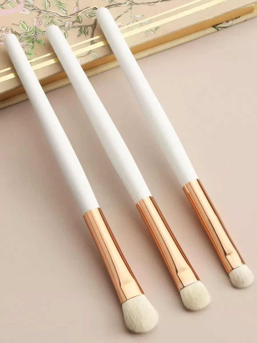 Lidschattenpinsel, 3 Stücke aus Holz, minimalistisch, tragbar, multifunktional, Make up Pinsel, Kosmetik Make up Werkzeug für Anfänger, Make up Pinsel/Kosmetikpinsel