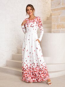 DEARCASE Butterfly Print A-line Dress - Multicolor - View 3