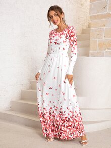 DEARCASE Butterfly Print A-line Dress - Multicolor - View 4