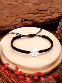 Biểu tượng Bạch Dương Chi tiết Vòng trang trí Vòng tay - màu đen - Xem 2