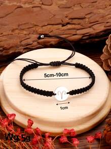 Biểu tượng Bạch Dương Chi tiết Vòng trang trí Vòng tay - màu đen - Xem 3