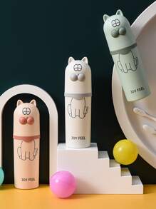1 pieza Caja de almacenamiento de cepillo de diente con patrón de gato de dibujos animados al azar - Multicolor - Ver 1