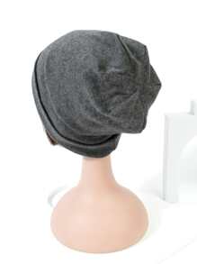 Toddler Boys Solid Slouchy Beanie - Dark Grey - View 2