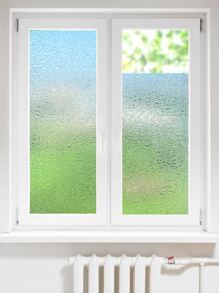 Artyuan-1 Cuộn Phim dán kính riêng tư họa tiết bãi biển - Chặn tia UV - Phim tĩnh điện không cần keo - Thích hợp để trang trí nhà cửa/văn phòng (17,7*118 inch) - Trong sáng - Xem 2