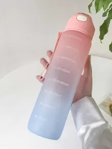 1pc Ombre Letter Graphic Water Bottle