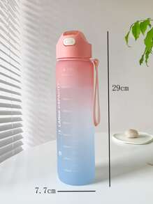 1pc Ombre Letter Graphic Water Bottle