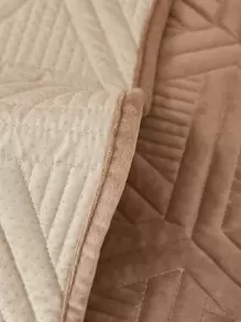 1pc Geometric Textured Sofa Towel & 1pc Cushion Cover Without Filler - Camel - View 6