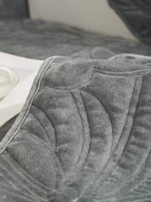 1入組花卉刺繡沙發巾和1入組靠墊套不附帶墊芯 - 深灰色 - 查看 6