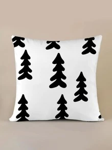 樹圖案靠墊套不附帶墊芯 - 黑與白 - 查看 3