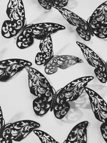 12-częściowa naklejka ścienna z motylem 3D z kreatywnym wzorem, geometryczny wzór, wydrążony motyl, idealna na święta, imprezy, do dekoracji tortów, romantyczny, specjalny wystrój domu, wystrój sypialni, wystrój łazienki na rocznicę, Walentynki, do dekoracji tortów. Dostępne w różnych kolorach i wzorach. Do wykorzystania w różnych sytuacjach. Naklejki, naklejka ścienna, naklejka winylowa do dekoracji domu. Wiosenne dekoracje odświeżają dom. Naklejki dekoracyjne Rama, szkolna niespodzianka, wystrój akademika, artykuły szkolne na powrót do szkoły.