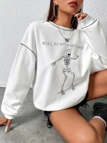 Stick Together Co Quần áo thể thao nữ Lễ Các Thánh Slogan Giải trí - trắng - Xem 4