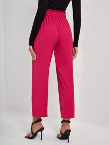 BizChic High Waist Straight Leg Trousers - Hot Pink - View 2
