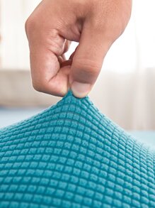 1pc Tufted Decor Stretchy Sofa Seat Cover - Teal Blue - View 3