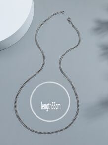 Fashionable and Popular Men Minimalist Necklace Stainless Steel for Jewelry Gift and for a Stylish Look - Silver - View 4