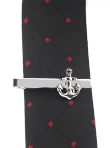 時尚流行男士錨裝飾領帶夾銅質珠寶禮物和時尚外觀 - 銀色 - 查看 1