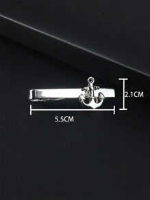 時尚流行男士錨裝飾領帶夾銅質珠寶禮物和時尚外觀 - 銀色 - 查看 4