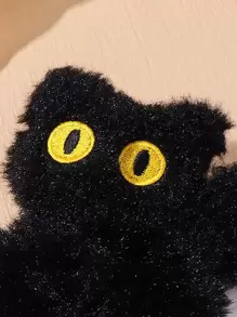 卡通貓裝飾造型頭髮繩，可愛風格