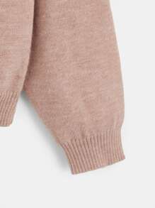 SHEIN 青少年女孩插肩袖鋸齒圖案套頭毛衣