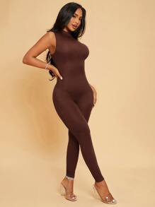 SHEIN SXY Đơn vị Nữ màu trơn - Màu nâu Sô-cô-la - Xem 3